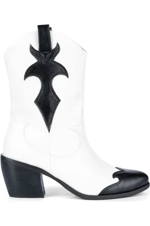Twin-Set Cowboy Boots, female, , Size: 8 US Bicolor Faux Leather Cowboy Boots