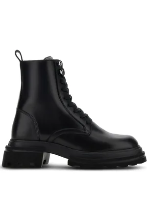 Hogan Lace-up Boots, female, , Size: 6 US Leather Lace-Up Ankle Boots