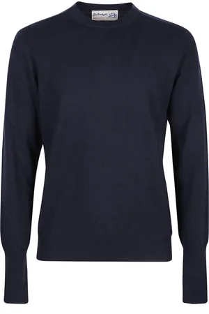 BALLANTYNE Round-neck Knitwear, male, , Size: XL Plain Round Neck Sweater