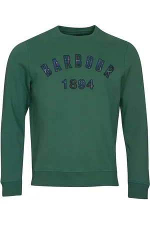 Barbour Sweatshirts, male, , Size: M Tartan Logo Crew Sweatshirt