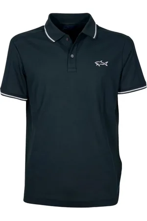 Paul & Shark Polo Shirts, male, , Size: M Pique Polo with Shark Reflex
