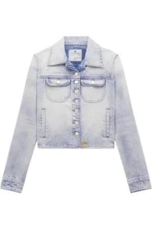Courrèges Denim Jackets, female, , Size: XS Denim Blouse with Pockets
