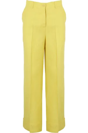 P.A.R.O.S.H. Wide Trousers, female, , Size: M Wide Leg Linen Blend Trousers