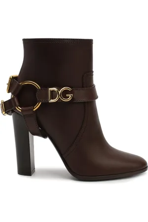 Dolce & Gabbana Heeled Boots, female, , Size: 7 1/2 US Leather Ankle Boots for Women