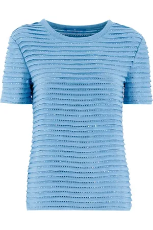ERMANNO SCERVINO T-Shirts, female, , Size: XS Crystal Embellished Knitted T-shirt