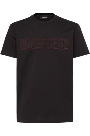 Dsquared2 T-Shirts, male, , Size: 2XL Crystal Embellished Crew Neck T-shirt