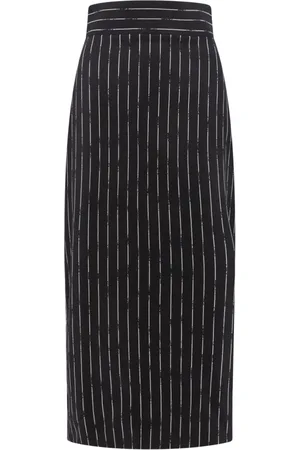 Alexander McQueen Midi Skirts, female, , Size: XS Wool Skirt, High-rise, Made in Italy