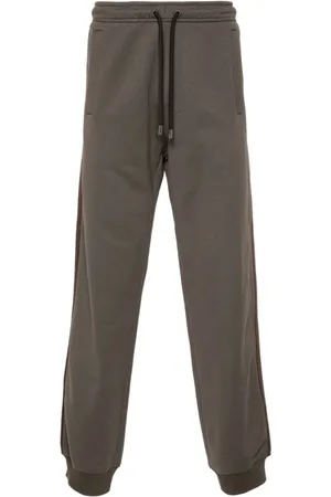 Lanvin Sweatpants, male, , Size: M Chevron-Knit Trousers with Embroidered Logo