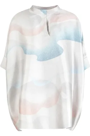 Giorgio Armani Blouses, female, , Size: XS Silk Pastel Print Short Sleeve Shirt