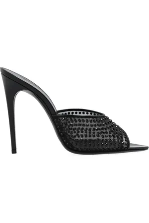 Saint Laurent Heeled Mules, female, , Size: 6 US Slip-On Leather Shoes