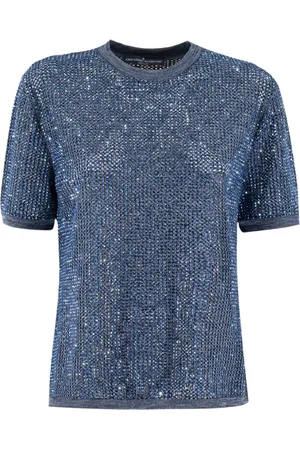 ERMANNO SCERVINO T-Shirts, female, , Size: S Crystal Embellished Knitted T-shirt