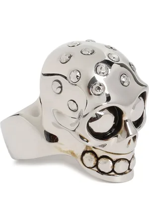 Alexander McQueen Rings, male, , Size: 58 MM Skull Metallic Ring