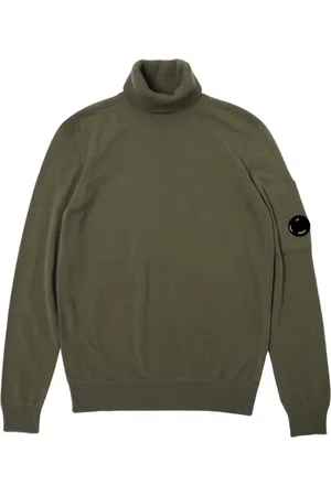 C.P. Company Turtlenecks, male, , Size: S Stone Grey Logo Patch Sweater