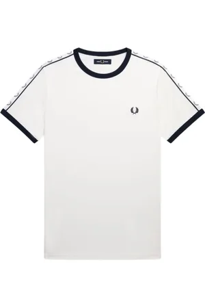 Fred Perry T-Shirts, male, , Size: L 90s Inspired Ringer T-Shirt with Laurel Crown Tape