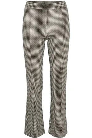 Part Two Wide Trousers, female, , Size: XS Black Houndstooth Straight-Leg Trousers