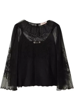 Twin-Set Blouses, female, , Size: M Blouse in Embroidered Plumetis Tulle Art. 232Tp2103