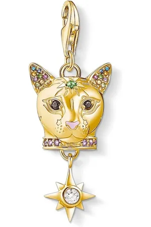 Thomas Sabo Jewellery, female, , Size: ONE SIZE Gold Cat Charm Pendant 1819-471-7