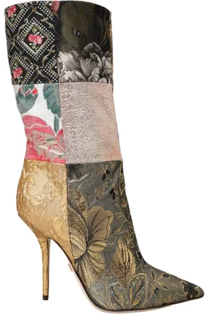 Dolce & Gabbana Heeled Boots, female, , Size: 6 US Patchwork Print High Heel Boots