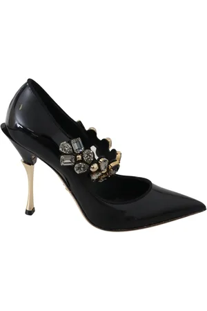 Dolce & Gabbana Pumps, female, , Size: 5 US Leather Crystal Mary Jane Pumps
