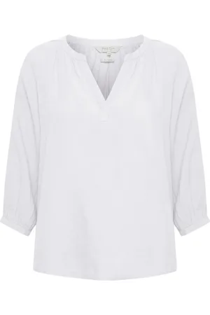 Part Two Blouses, female, , Size: M Linen V-Neck Blouse