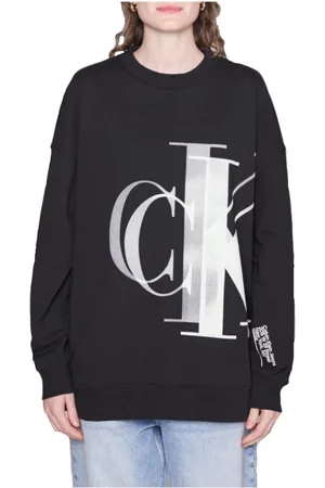 Calvin Klein Sweatshirts, female, , Size: M Cozy Oversized Hooded Sweatshirt