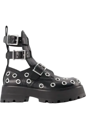 Alexander McQueen Ankle Boots, female, , Size: 9 US Ankle Boots - - /White - Leather