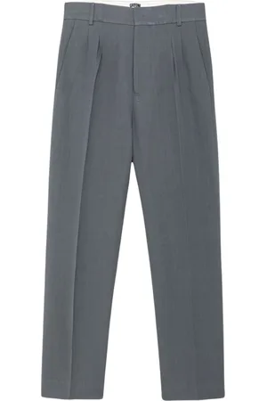 Mauro Grifoni Slim-fit Trousers, male, , Size: XL Linen Regular Pants with Double Pleats
