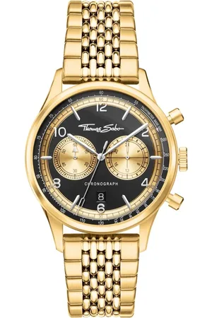 Thomas Sabo Watches, male, , Size: ONE SIZE Rebel at Heart Chronograph Gold Black Watch