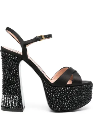 Moschino High Heel Sandals, female, , Size: 9 US Crystal Embellished Sandals