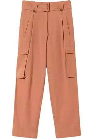 Twin-Set Wide Trousers, female, , Size: M Cargo Popeline Pants