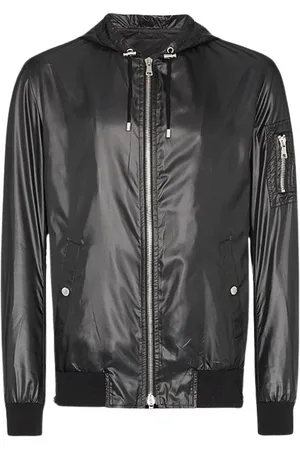 Balmain Bomber Jackets, male, , Size: S Zippered Faux Leather Jacket