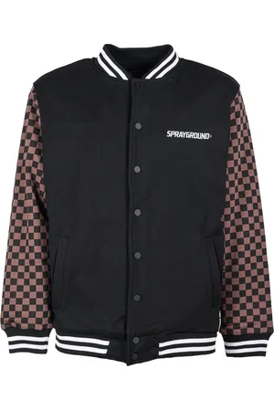 Sprayground Bomber Jackets, male, , Size: XL Checkered Varsity Grey in Bomber Jacket