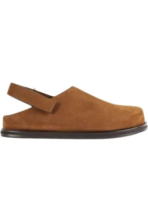 STUDIO NICHOLSON Clogs, male, , Size: 8 US Suede Mules Straps Rounded Toe