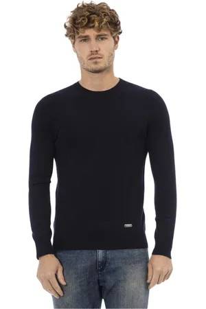 BALDININI Round-neck Knitwear, male, , Size: 2XL Trendy Long Sleeve Crewneck Sweater