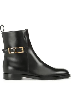 Sergio Rossi Ankle Boots, female, , Size: 6 US Leather Boots Gold Hardware