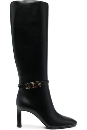 Sergio Rossi High Boots, female, , Size: 9 US Buckled Knee-High Leather Boots