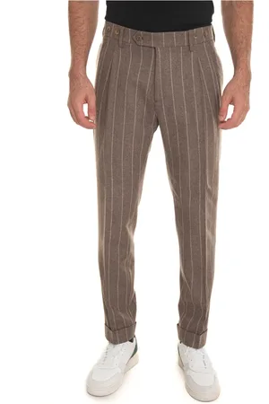 Berwich Chinos, male, , Size: XL Striped Chino with Tailoring Vent