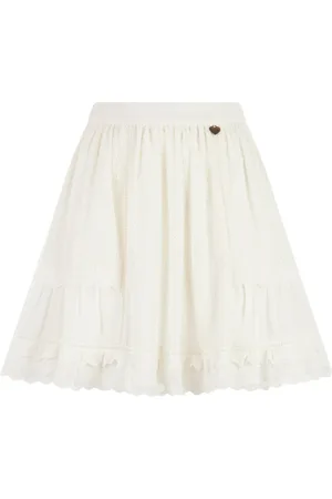 Twin-Set Short Skirts, female, , Size: 2XS Flared Skirt with Lace Embroidery