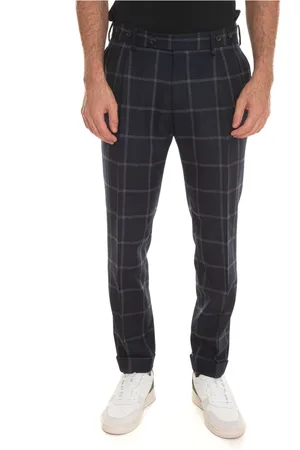 Berwich Chinos, male, , Size: XL Checkered Chino with Tailoring Vent
