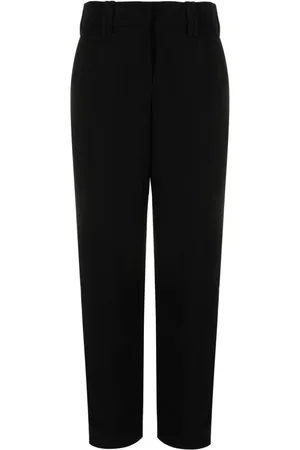 Balmain Straight Trousers, female, , Size: XS Sophisticated Noir Wool Pants
