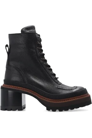 See by Chloé Lace-up Boots, female, , Size: 5 US Mahalia Heeled Ankle Boots