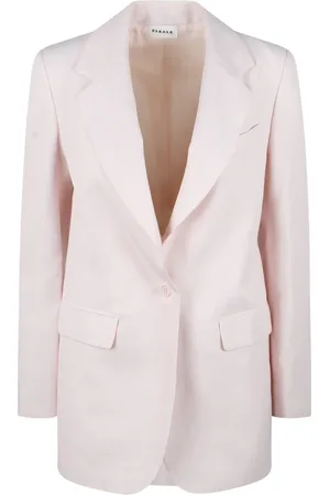 P.A.R.O.S.H. Blazers, female, , Size: L Linen Blend Single-Breasted Blazer