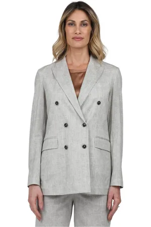 Circolo Blazers, female, , Size: S Double-Breasted Piquet Jacket