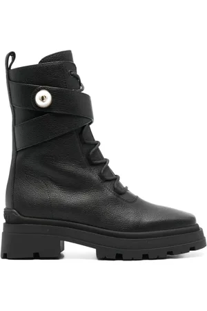 Jimmy Choo Lace-up Boots, female, , Size: 6 US Calf Leather Thick Rubber Sole Lace-up Boot