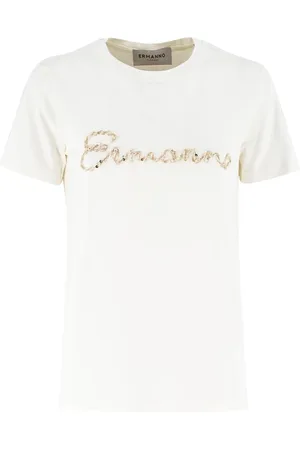 ERMANNO SCERVINO T-Shirts, female, , Size: S Sequin Embellished Cotton Jersey T-shirt