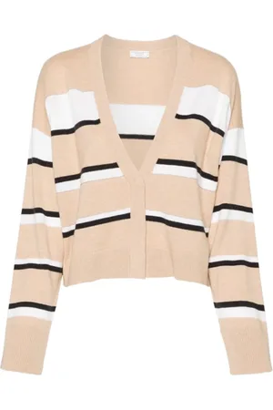 PESERICO SIGN Cardigans, female, , Size: L Striped Bead Cardigan