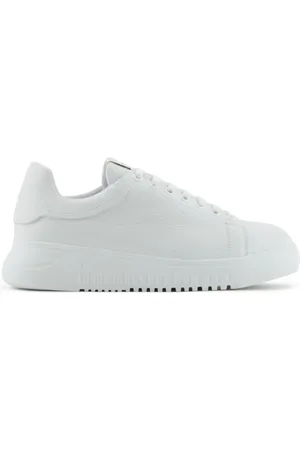 Emporio Armani Sneakers, female, , Size: 4 US Leather Sneaker with Logo Insert