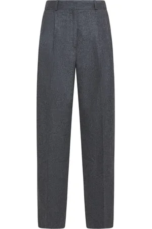 Totême Straight Trousers, female, , Size: 2XS Grey Wool Blend Tailored Trousers