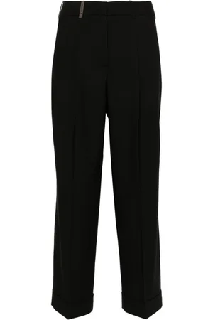 PESERICO SIGN Straight Trousers, female, , Size: XS Straight Trousers Embossed Finish