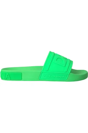 Dolce & Gabbana Sliders, male, , Size: 11 US Leather Slide Sandals Beachwear Shoes